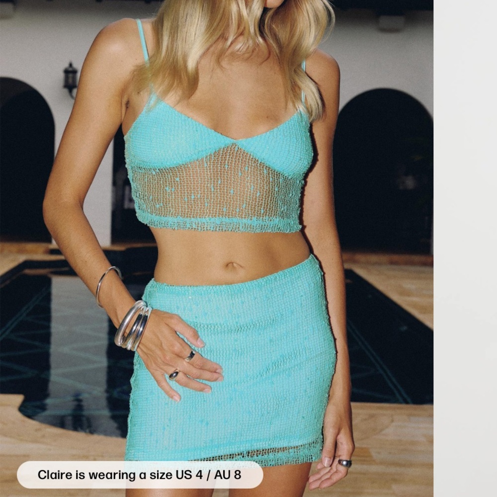 Aqua Knit Mini Skirt Set